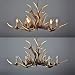 LHXINDMY Americana Arañas De Cuernos,comedor lámparas de cuerno de venado,6 Luces (Marrón，bombillas...