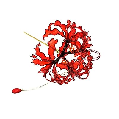 Handmade Lycoris Radiata Flower Hairpin,Kanzashi UK | Ubuy display picture 2