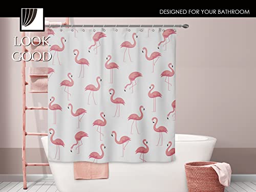 Best Home Products Pink Flamingo Shower Curtain, Hipster Chic Bathroom Décor For Girl, Women, Her, Teens, 72X72Inch With 12 Hooks #TOP2