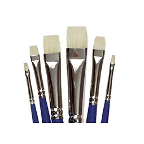 Creative Mark 6 Piece Bright Short Handle Paintbrush Set, Perfect for Oil and Alkyd Painting, Traveling & Workshops