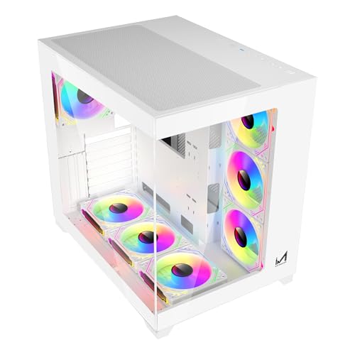 Image of Dynamite XL PRO Mid-Tower Computer Case /Gaming Cabinet (7 Infinity Argb Fans) | Support EATX,ATX, Micro-ATX, Mini-ITX | Pre-Installed 3 Side Fans,1 Rear Fan & 3 Bottom Fans (White)