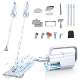 ScrubWiz 10-in-1 Steam Cleaner, Steam Mop & Handheld Steam Cleaner, 350ml Water Tank, 10s Fast Heating, 2 Steam Modes, Portable Steamer for Kitchen, Floor, Tiles, Home, BBQ Grill, Ergonomic Handle