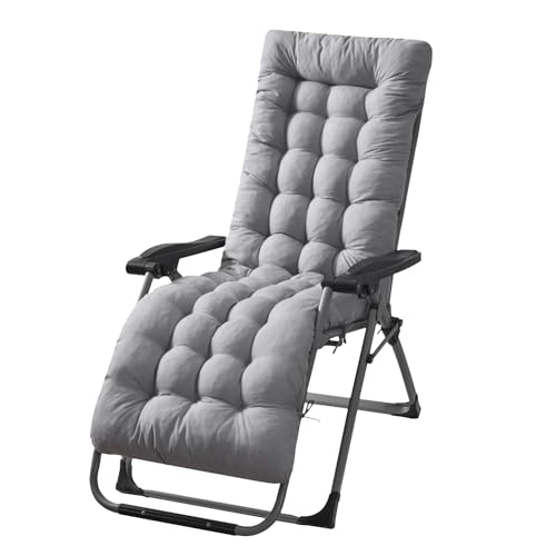 Lounge Chair Cushion, 67in x 22in Soft Thicken Recliner Chair Pad Rocking Seat Cushion with Tie, Zero Gravity Lounge Chair Cushions for Patio Pool, Grey