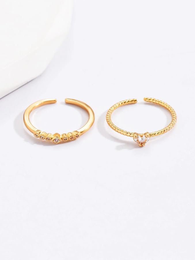 Dainty Stackable Rings for Women,Thin Ring Set with Cubic Zirconia,Promise Wedding Band Engagement Ring,Adjustable size4