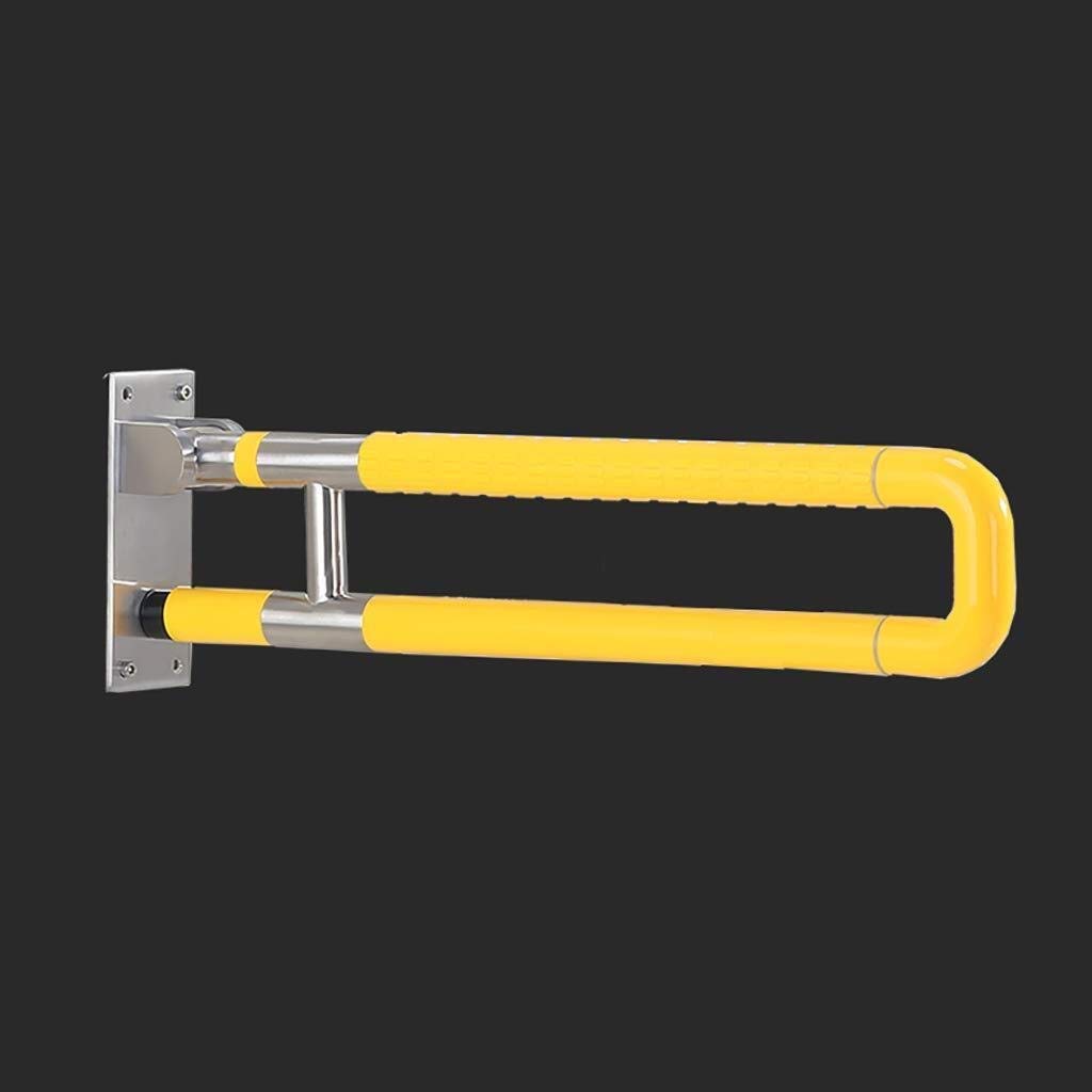 Maniglione, barra di sicurezza per disabili, in acciaio inox, per anziani, antiscivolo, antistatica, anti-barra, colore giallo, 750 mm