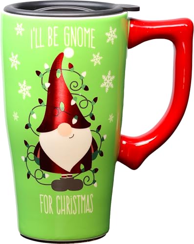 Spoontiques Travel-Mug Coffee Cup, 18 Oz, Christmas Gnome (12570)