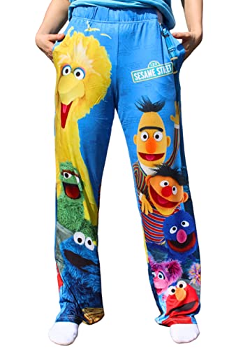 Image of BRIEF INSANITY Sesame Street Character Pajama Pants for Men & Women - Soft Loose-Fit Lounge Bottoms with Side Pockets