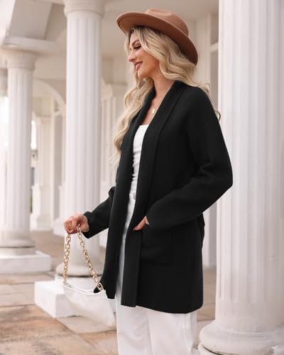 Totatuit Long Cardigan Sweaters for Women with Belt 2024 Fall Open Front Knit Sweaters for Women with Pockets4