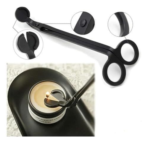 Tesoura Aparador Cortadora de Pavio de Vela em Metal Preto Apara e Corta - Produto High Premium