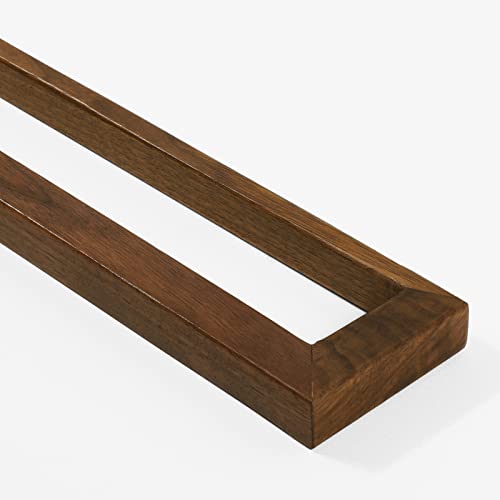 Craft Kitties Wall Mounted Towel Rail, Hand Towel Holder, 18” Towel Rack For Bathroom, Wooden Rustic Towel Rail (Black Walnut Wood) #TOP4
