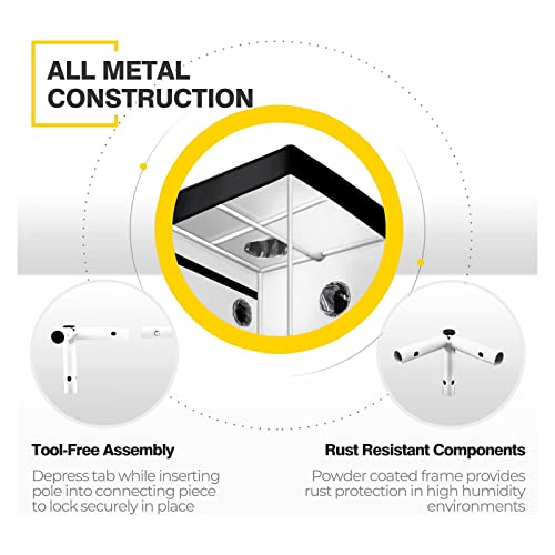 Ipower 78"X120"X120" Grow Tent, 10X10 Ft 600D High Reflective Mylar Grow Room With Observation Window And Removable Tray For Plant Seedling, Propagation, Blossom #TOP1