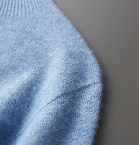 Men's Mock Neck Cashmere Sweater Winter Warm Cashmere Long Sleeve Knitwear Pullover4