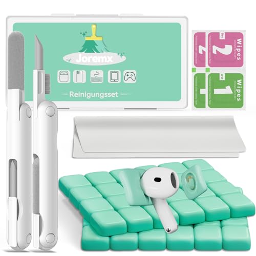 Joremx Reinigungsknete Handy & Kopfhörer, Handy Reinigungsset inkl Profi Reinigungs-Tool, ReiniGeeignet zur Reinigung in verschiedenen Öffnungen wie AirPods, USB-C und Lautsprechern-Green