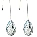 Magnificent crystal 50mm (2") Clear Crystal Almond Prism 2 Pieces Dazzling Crystal Ceiling FAN Pull Chain