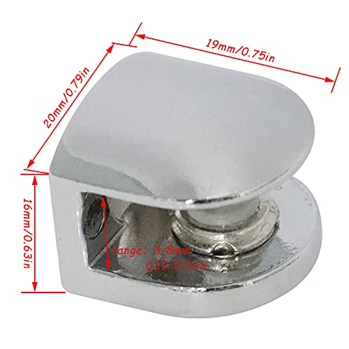 Chenjin Glass Clamp 4Pcs Adjustable Frameless Rectangle Glass Shelf Holders Support Mirror Bracket Clamps Shelf Clip With Screws And Anchors For 3-8Mm Glass Acrylic Wood #TOP1
