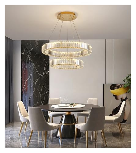 KLXSIVU Lámparas Colgantes, lámpara de araña de Cristal de Lujo para salón, lámpara Colgante para Comedor, lámpara de Techo, iluminación Interior