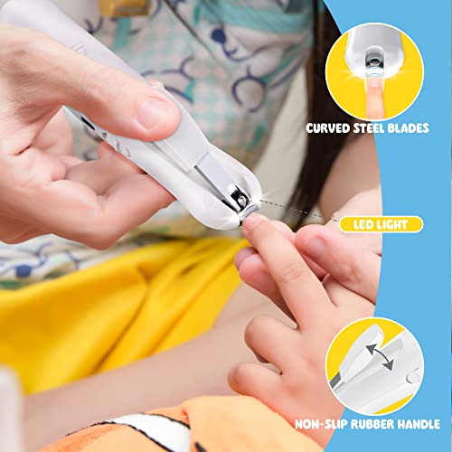 Baby Nail Trimmer Electric, Rechargeable Baby Nail File Electric Nail Grinder&Clipper Baby Nail Kit With Led Lights, 6 Grinding Heads And Scissors For Newborn Toddler Or Adults Toes Fingernails, White #TOP6