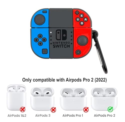 Image of YODI Case Cover for Airpods Pro|Pro 2|Airpods Pro 3|Airpods 4 Pouch, Silicone Cases with Cleaner Kit 360 Drop Protection,Shock-Resistant ((Nintendo Switch), Airpods Pro /Pro 2)