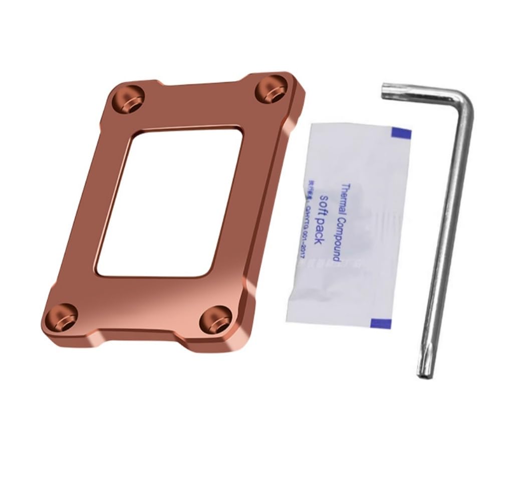 Purple Copper CPU Contact Frame for LGA 1700, 70x50x6mm, 17XX-BCF Bracket, Intel 12th/13th/14th Gen Anti-Bending Buckle