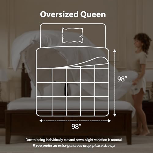 Image of PACIFIC COAST Goose Down Fiber Comforters Oversized Queen Duvet Insert, All Season White Comforter, 3D Hidden-Stitch Baffle Box Design, 8 Tabs, Gifts for Women /Men, Extra Fluffy Luxury Duvet (98 inchx98 inch)