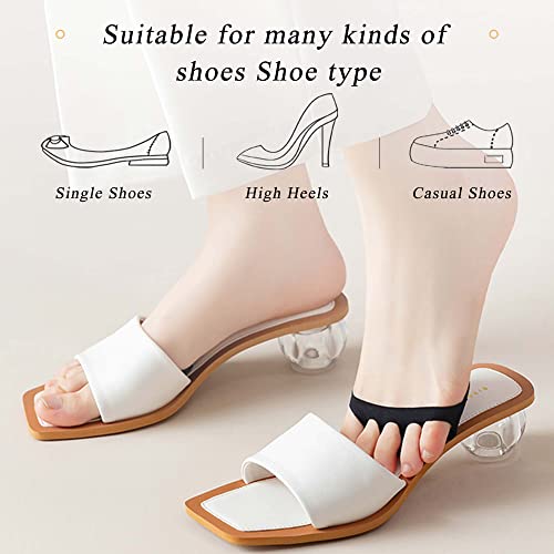 Image of Honeycomb Fabric Forefoot Pads Breathable Soft Ball of Foot Cushion Pads, Invisible Women's Half Liner Socks Mat for Flats High Heels (5Pairs(Beige))