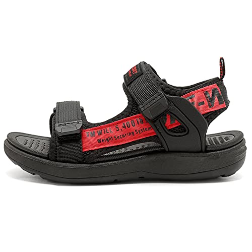 Shadowfax Boys Water Sandals Outdoor Hiking Adjustable Strap Sport Sandals Redblack 1 Little Kid #TOP2