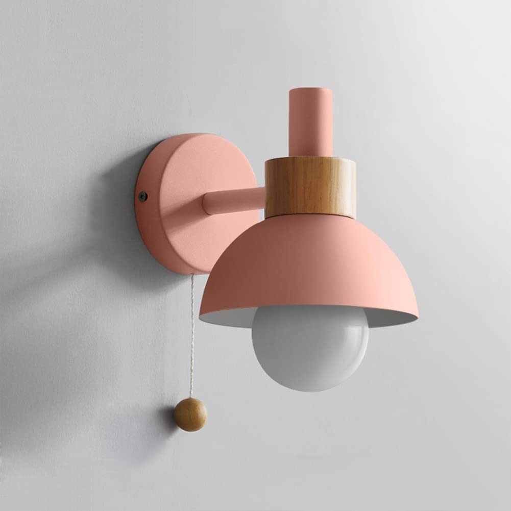 SXSCARKX Wall Light Indoor LED 7W 3000K Warm White Modern Metal Lamp Decorative Sconce for Living Room Bedroom Hallway Corridor Stairs Hall, Pink