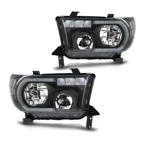 GRAND ORANGE Headlights Assembly Compatible with 2007-2013 Toyota Tundra /2008-2017 Toyota Sequoia...