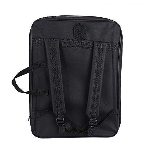 Image of haozaikeji A3 Artist Portfolio Carrying Case Portable Draw Board Painting Pad Backpack Waterproof Heavy Duty Canvas Shoulder Bag Sketching Painting Art Supplies Carry Bag Black