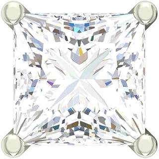 CLARA 925 Sterling Silver Square Solitaire Stud Men Earring |Multiple Size Options | Gift for Men & Boys | 1 Piece Price In India