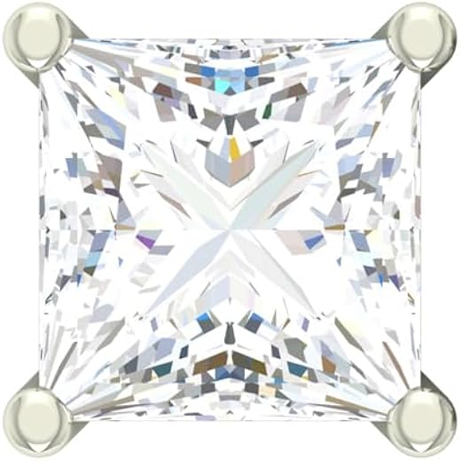 CLARA 925 Sterling Silver Square Solitaire Stud Men Earring |Multiple Size Options | Gift for Men &amp; Boys | 1 Piece
