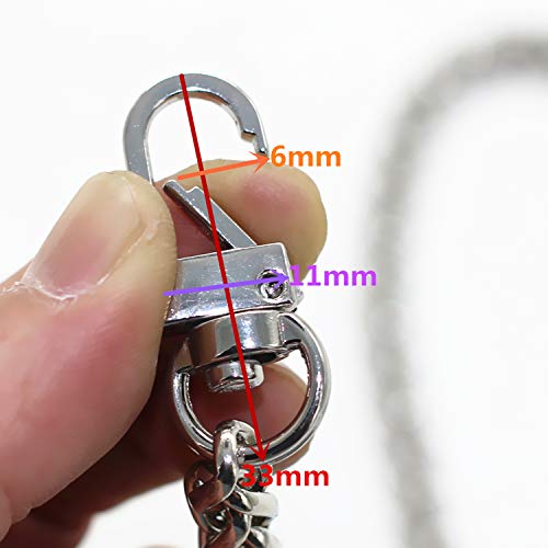 Image of Model Worker DIY Iron Flat Chain Strap Handbag Chains Purse Chain Straps Shoulder Cross Body Replacement Straps with Metal Buckles (47 inch, Silver) | DIY Iron Flat Cross Body Purse Chain Strap Replacement Bag Chain Accessories with Metal Buckle