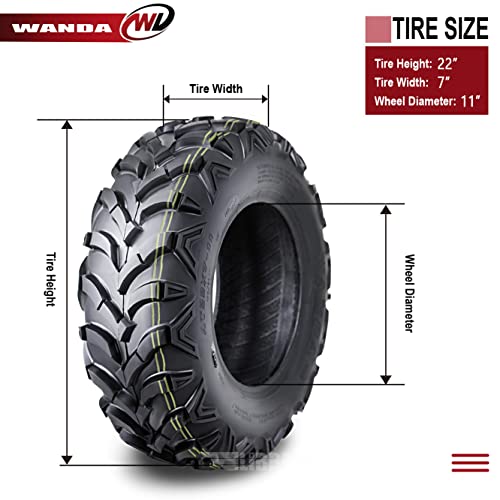 Set 2 Front Atv Mud Tires 22X7-11 22X7X11 6Pr For Honda Recon 250 Suzuki Ozark 250 #TOP4