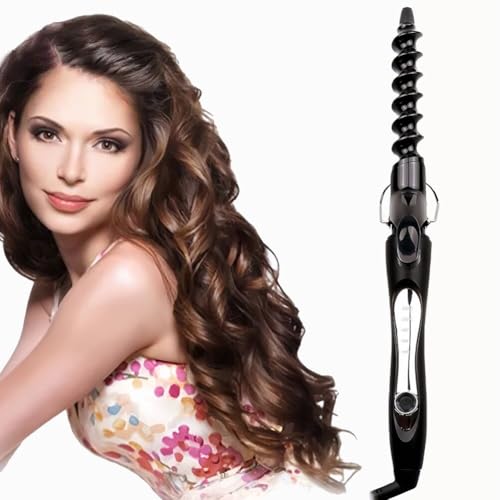 Image of 25mm Curling Iron Spiral Curling Wand for Long Hair Ceramic Beach Wave Curler Iron Waving Curler 1 inch Hair Crimper Tool for Women