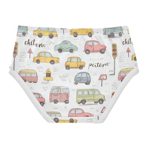Wusikd Cute Car Traffic Girls' Underwear Cotton Girls Briefs Soft Toddler Underwear 2T2