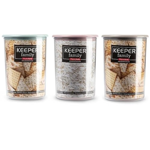 PlasticForte Tarro de Almacenamiento Multiusos de 1 litro, 11 x 11 x 15 cm, Transparente con Tapa