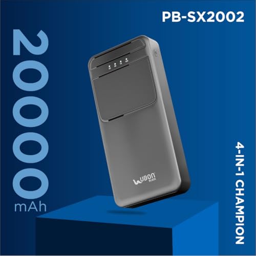 Image of Ubon 20000 mAh 15W Fast Charging Power Bank | Multiple Ports | Smart Ic Protection | for iPhone, Android & Other Devices, Black - PBX2002