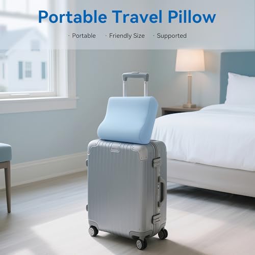 Image of AM AEROMAX Travel Contour Memory Foam Pillow, Cervical Pillow for Neck Pain Relief, Neck Orthopedic Sleeping Pillows for Side, Back and Stomach Sleepers.