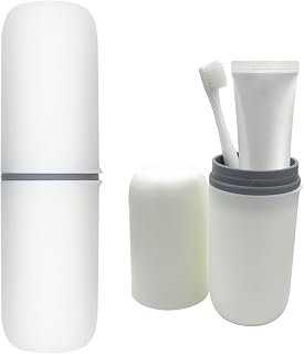 ssupfree Travel Toothbrush Holder Portable Travel Toothbrush Toothpaste Holder Toothbrush Travel Holder Case for Business Home Camping Travel Toothbrush Case, White