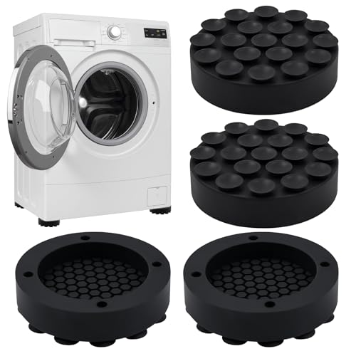 Mritrit Lot de 4 amortisseurs de vibrations pour machine à laver, pieds en caoutchouc, amortisseurs de vibrations, coussinets anti-vibrations pour machine à laver et sèche-linge