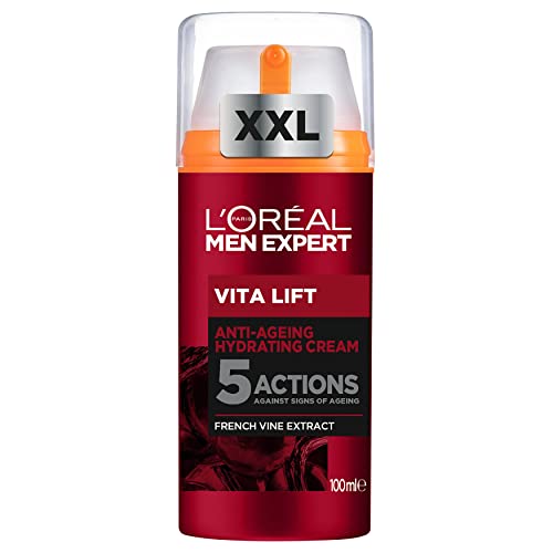 L'Oréal Men Expert Gesichtspflege gegen Falten, Anti-Aging Gesichtsgel für Männer, Sofortiger Anti-Augenringe- und Anti-Falten-Effekt, Vita Lift Feuchtigkeitspflege, 1 x 100 ml Cover