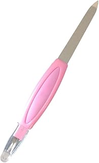 مبرد أظافر مزدوج الجوانب من الفولاذ المقاوم للصدأ مناسب للمانيكير، أدوات عناية بالأظافر محمول (ورد، 1، العد، 60/60 حبيبة)