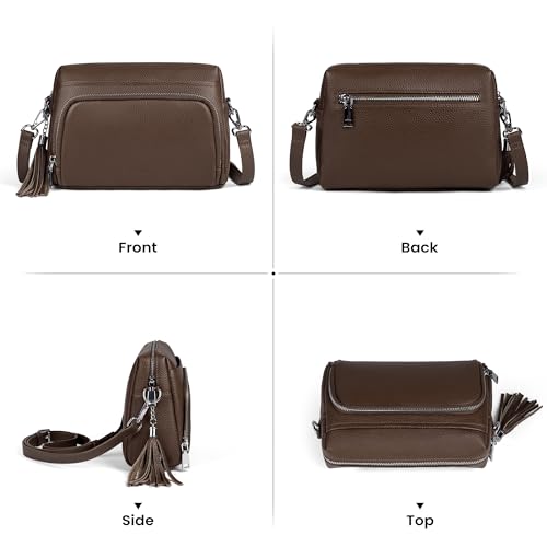 Image of befen Genuine Leather Crossbody Bags for Women Leather Wallet Travel Purse