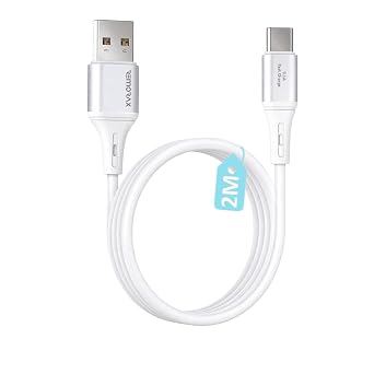 USB A-Type C, 2Metre, 3.1A H zl   arj Kablosu, REMORAX Wahoo 1Ad x 2Metre Beyaz