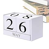 木製カレンダーブロック | ウェディングカウントダウンブロックカレンダー | 窓枠、コーヒーテーブル、本棚用のデスクトップカレンダーウッドブロック Soufly