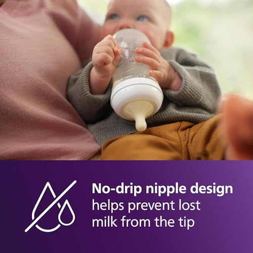 Image of Philips Avent Natural Baby Bottles with Natural Response Nipples (Medium Flow, Flow 3), 9oz, 4-Pack, SCY903 /04