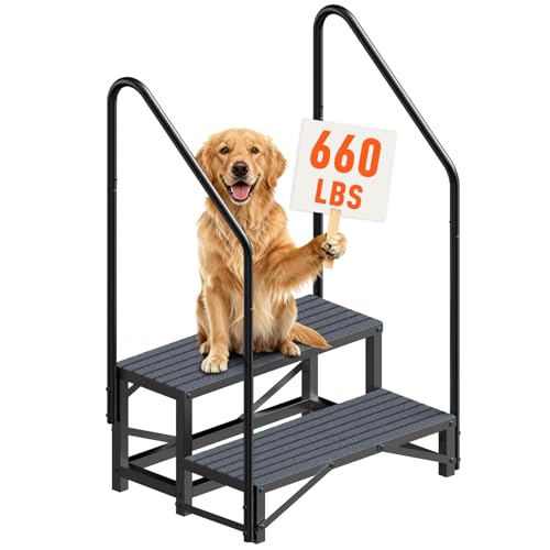 Image of 2-Step RV Steps with Dual Handrails, Heavy Duty Steel, 660 LBS Max Load