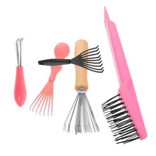 FOMIYES 5pcs Set Hair Comb Set Comprehensive Cleaning Kit for Dandruff Grease Removal Suitable for Home Salon Use Portable Durable Wide Tooth Fine Tooth Air Combs