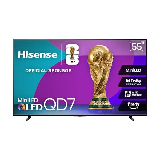 Hisense 55" Class QD7 Series Mini-LED 4K UHD Smart Fire TV (55QD7QF, 2025 Model) - QLED, HDR10+, Dolby Vision, Dolby Atmos, Game Mode Plus, ALLM, Alexa Built in with Voice Remote, Streaming TV, Black