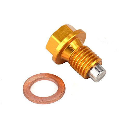Bouchon de vidange d'huile magnétique en aluminium CNC M10 x 1,25 - Pour Suzuki DRZ400S DRZ400E DRZ400SM 2000-2015 - Doré Cover